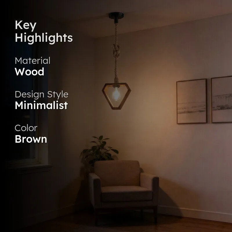 HeartAura Wooden Ceiling Lamp - Brown media 2