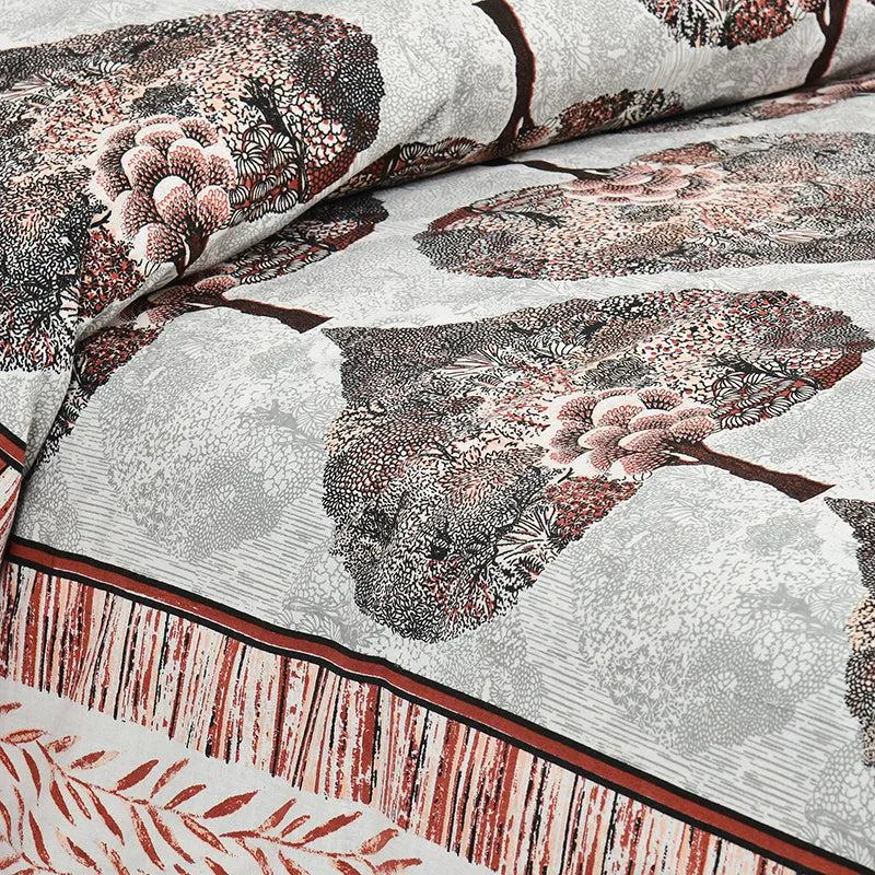 Malati Meadow Floral Cotton Bedsheet (Pink & Beige) - 160 TC media 3