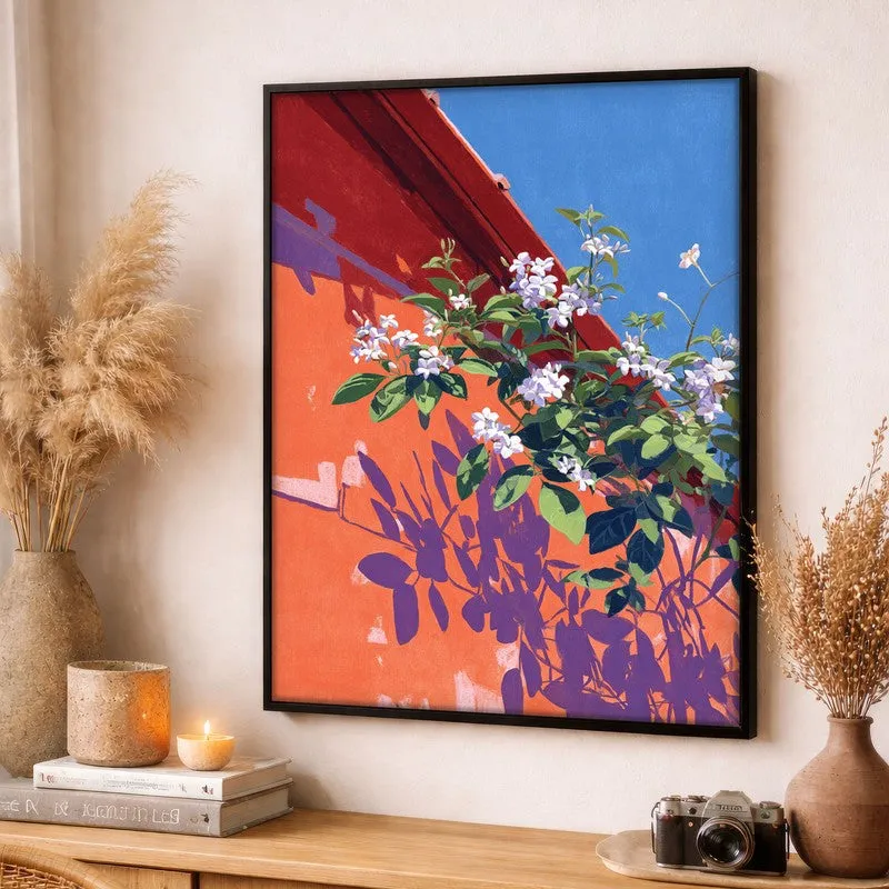 Azure Blush Canvas Wall Painting - Black Frame media 3