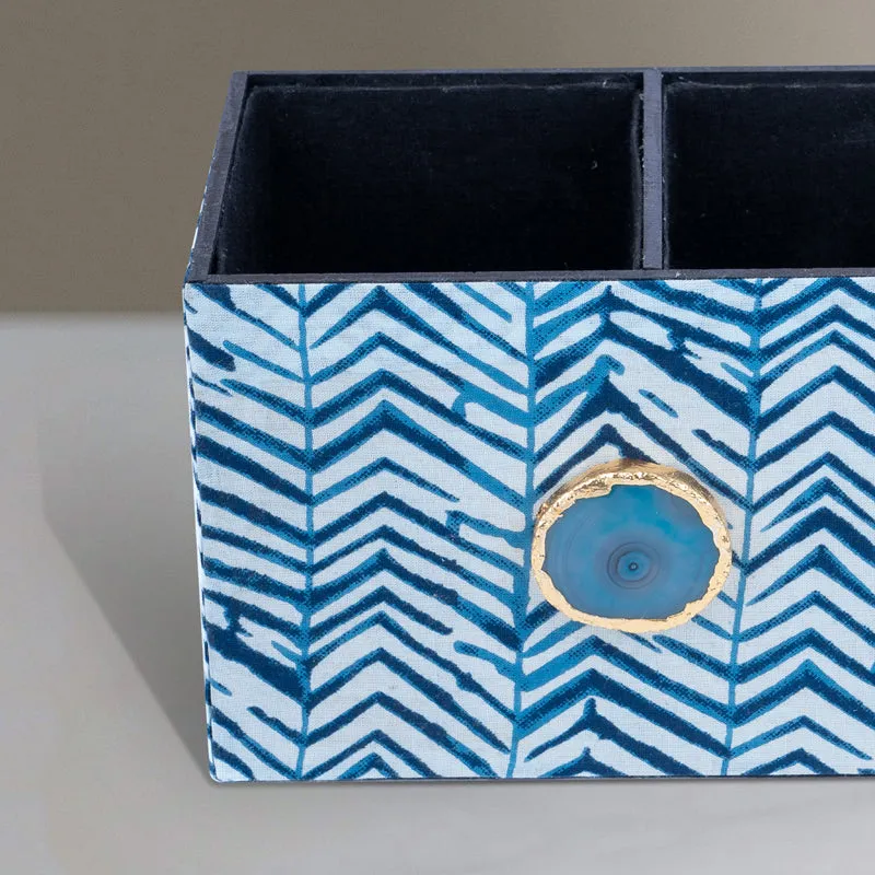 Azure Chevron MDF Cutlery Holder media 4