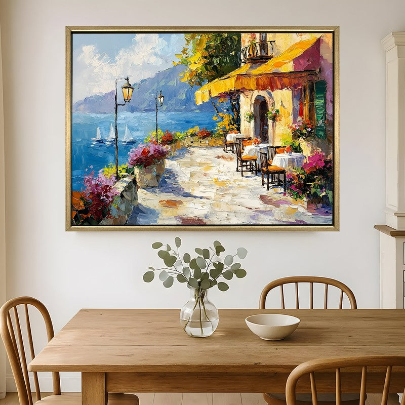 Harborfront Canvas Wall Painting With Frame