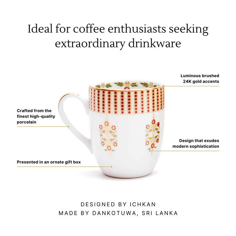 Gilded Coupe 24k Gold Brushed Porcelain Coffee Mug(280 mL Each) - Set Of Two media 7