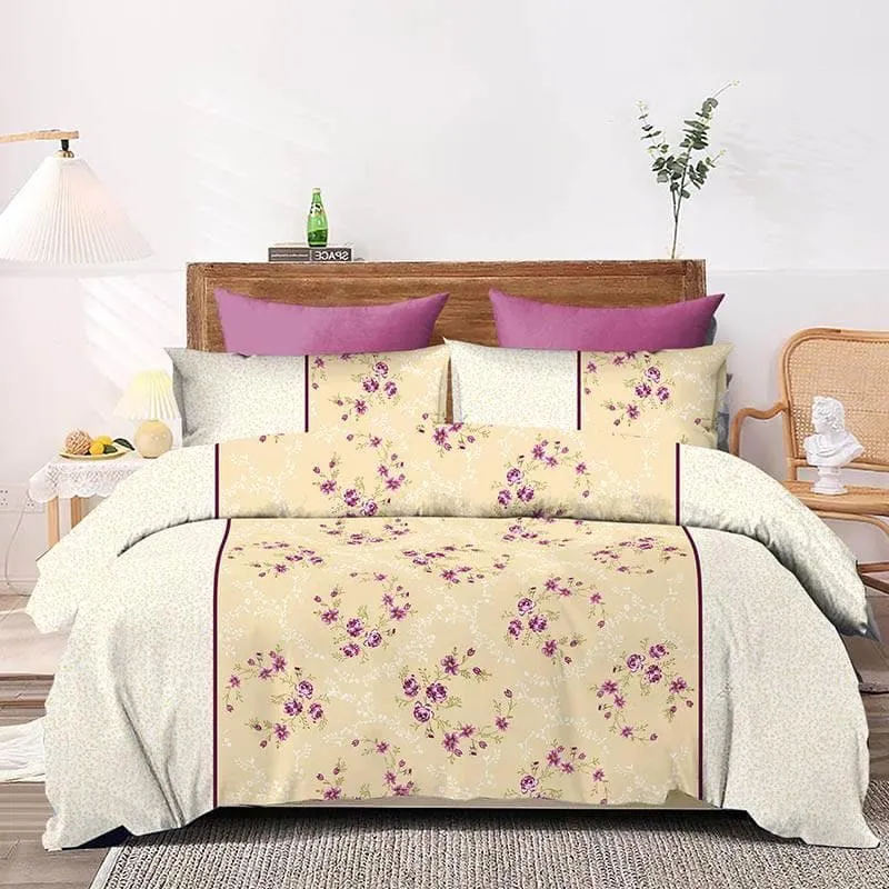 Floral Bouquet Cotton Bedsheet (Yellow) - 170 TC media 6