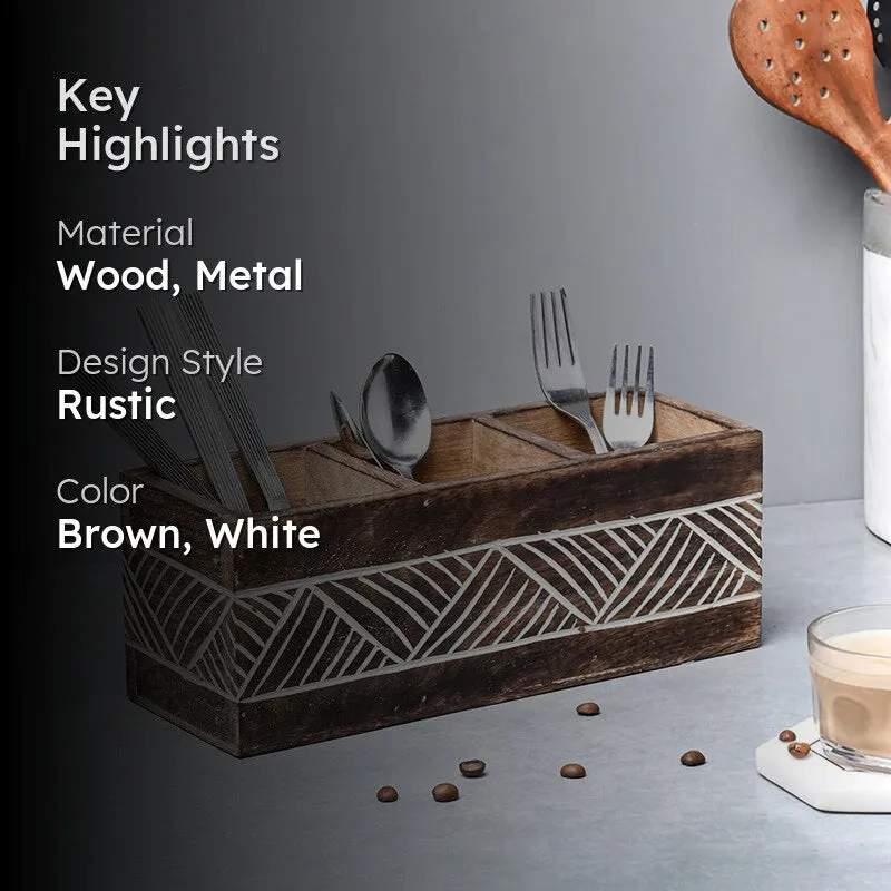 Slotto Wood Cutlery Stand media 2