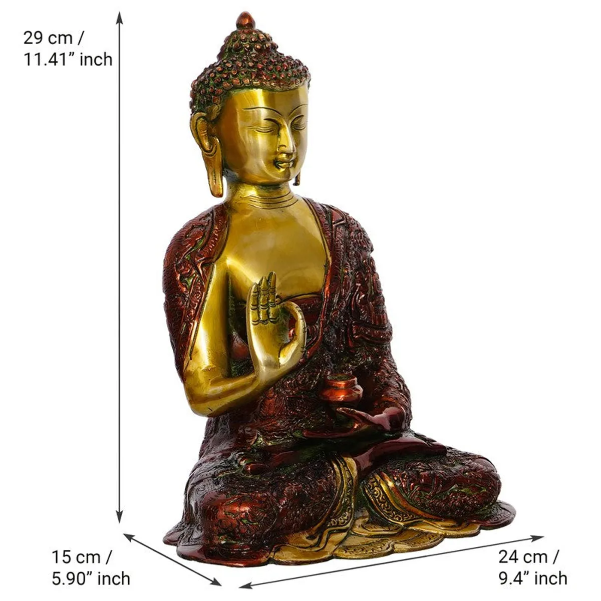 Stillness & Grace Buddha Brass Idol - 11