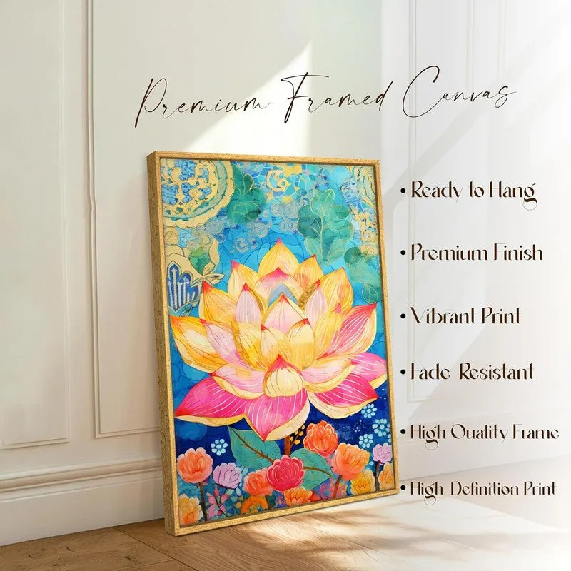 Dreamscape Lotus Wall Art With Frame media 4
