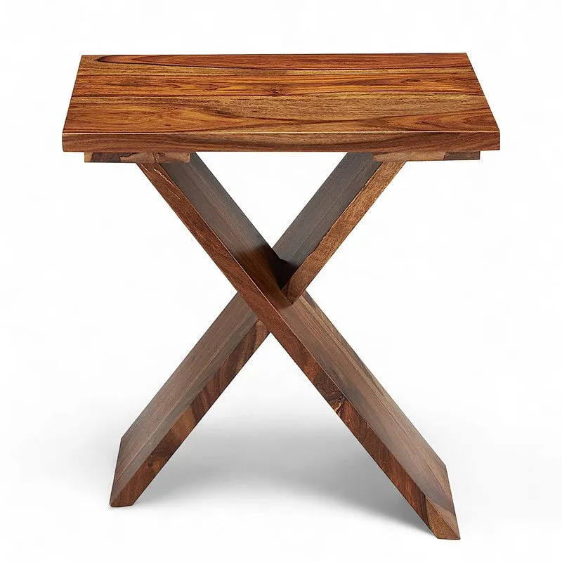 Cverox Sheesham Wooden Side & Bedside Table (Brown) - Set Of Two media 5