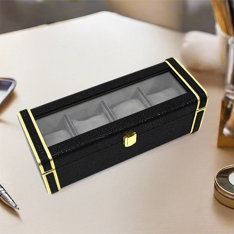 Tisquo I Faux Leather Watch Organizer - Black