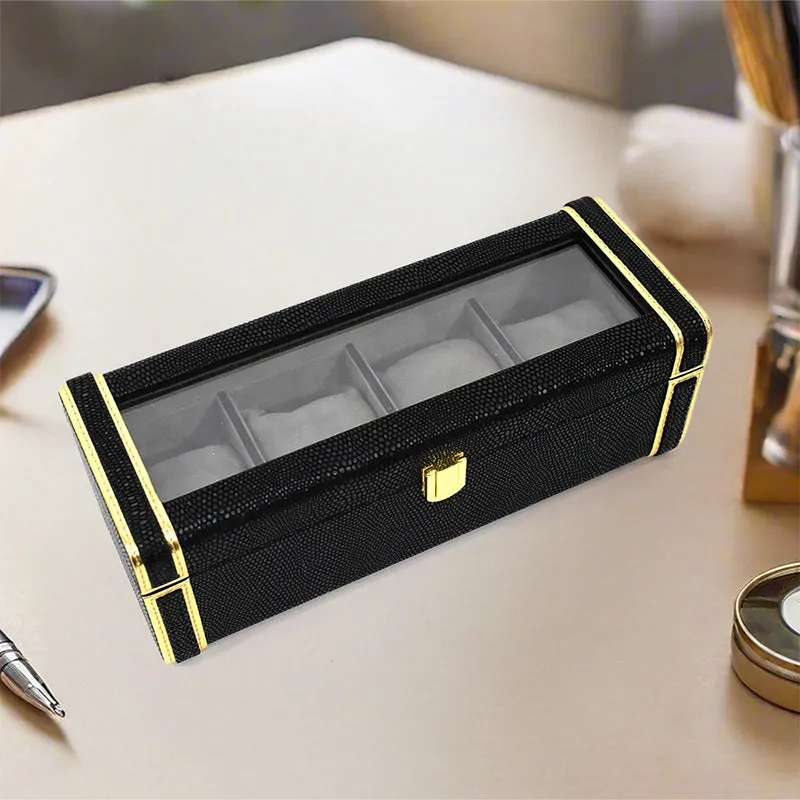 Tisquo I Faux Leather Watch Organizer - Black media 1