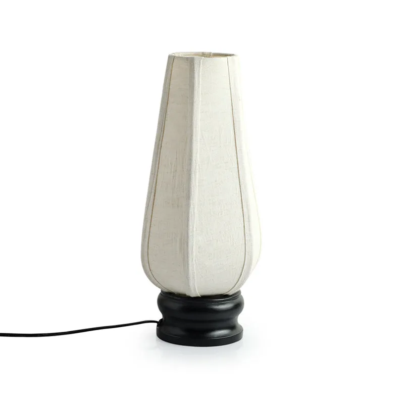 Ashru Handcrafted Mango Wood Table Lamp - Black,White media 3