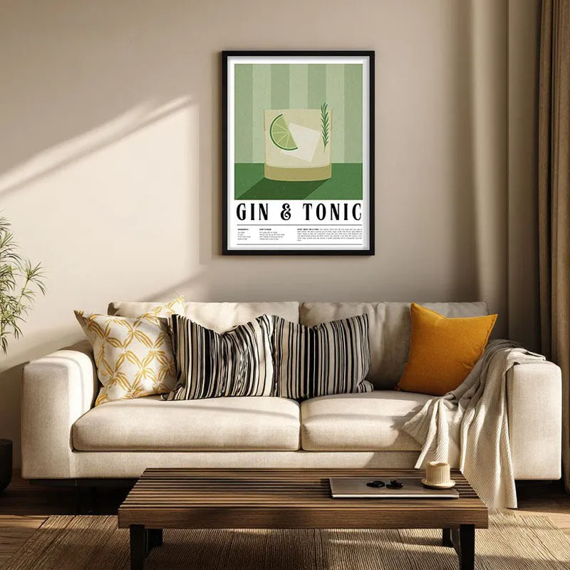 Gin & Tonic Framed Canvas Wall Painting media 1