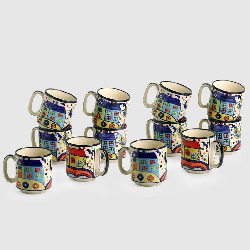 Sweet Ceramic Tea Cup (220 mL Each) - Set of Twelve