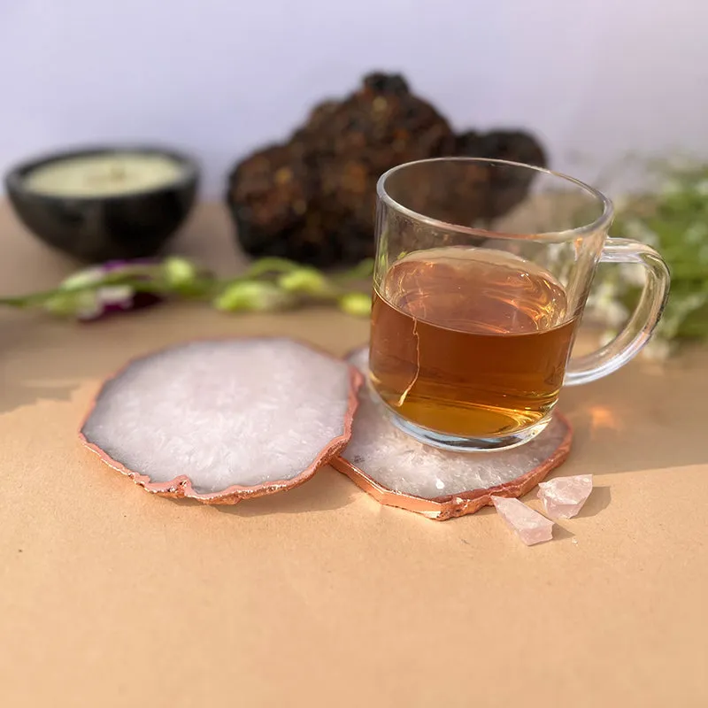 Verve Luxe Agate Coaster (White) - Set Of Two media 1