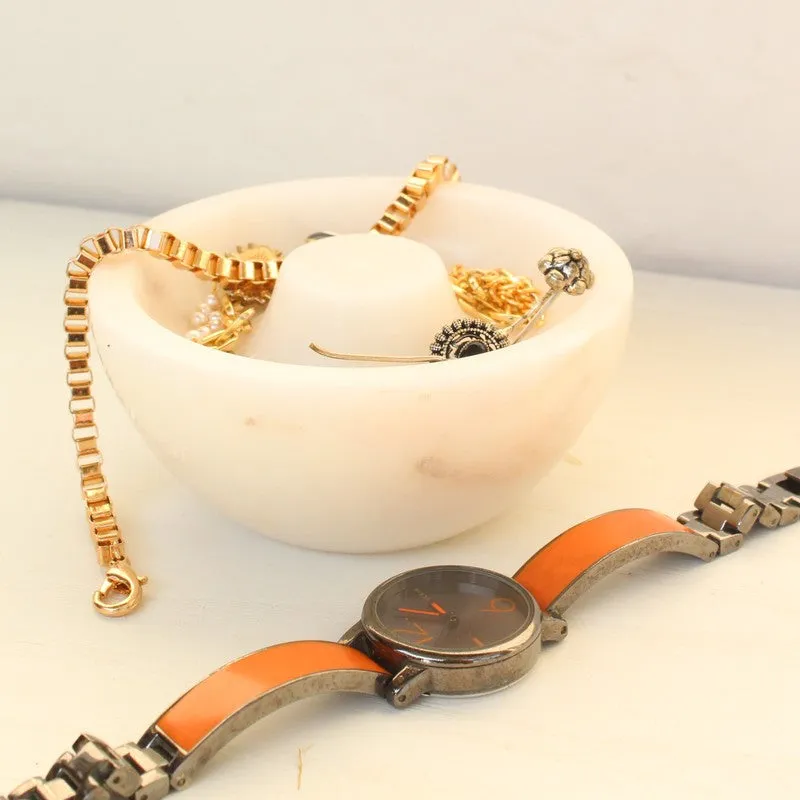 Elegant Marble Trinket Tray - White media 4