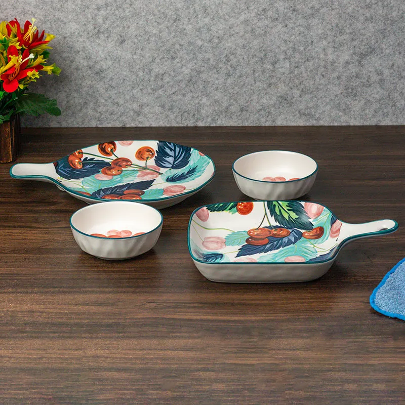 Mini Bloom Porcelain Platter - Four Piece Set - 3