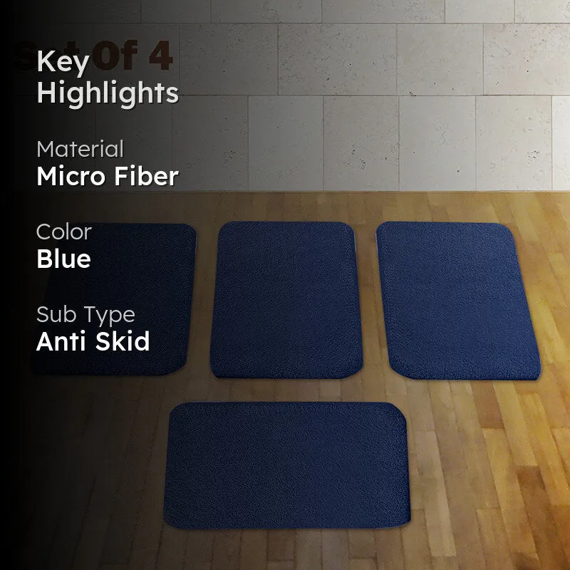 Lois Anti Skid Bath Mat (Navy Blue) - Set Of Four media 2