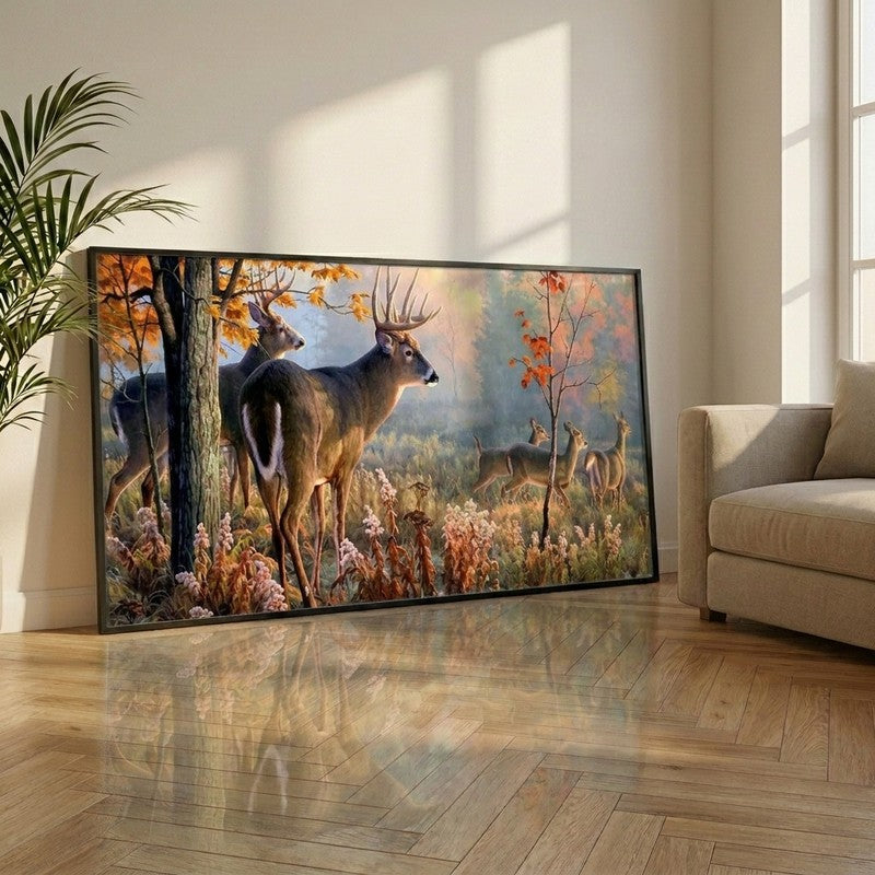 Majestic Forest Canvas Wall Painting With Frame