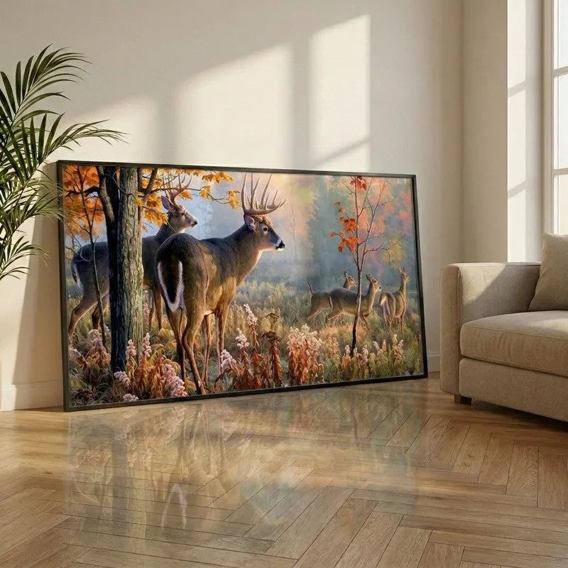 Majestic Forest Canvas Wall Painting With Frame media 1