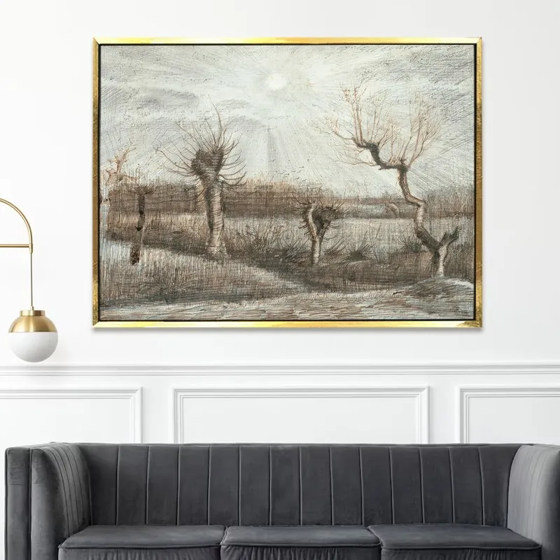 Bare Orchard Canvas Wall Painting With Frame media 5