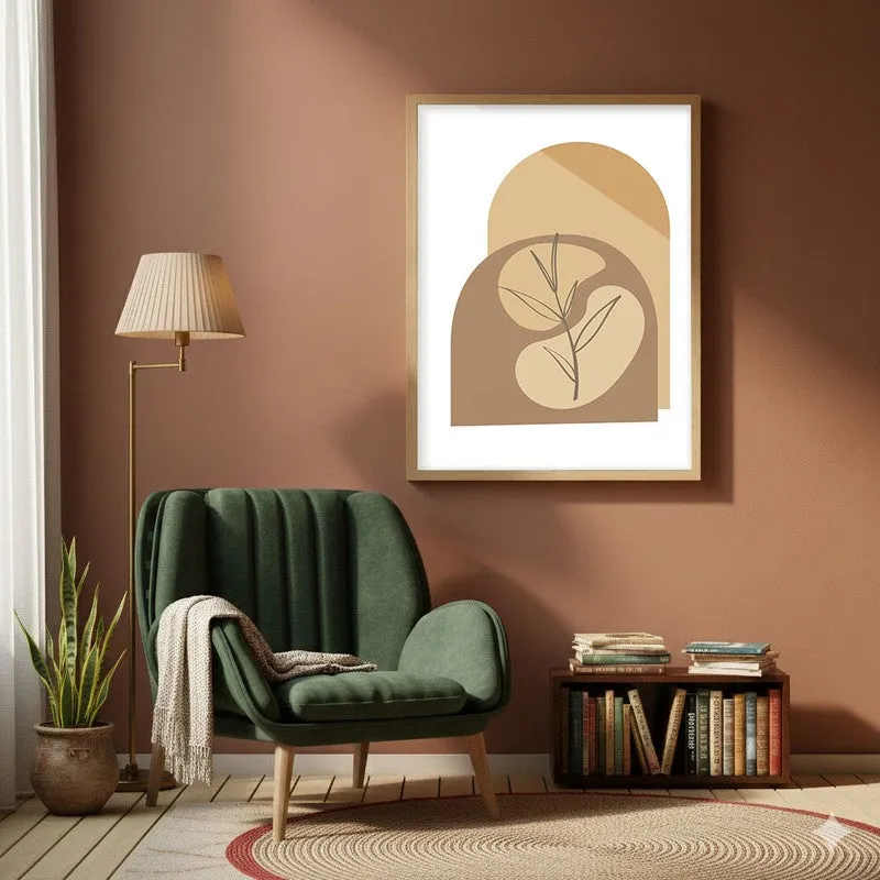 Canyon Leaf Canvas Wall Painting With Brown Frame media 6