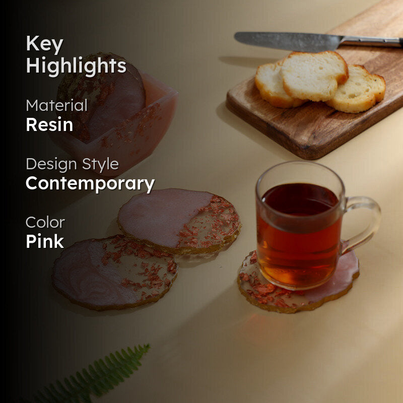 Fleck II Resin Coaster (Pink) - Seven Piece Set media 2