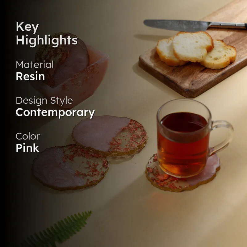 Fleck II Resin Coaster (Pink) - Seven Piece Set media 2