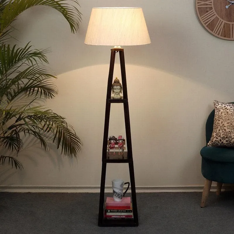 Seasa Wistera Floor Lamp With Shelf - Light Beige media 1