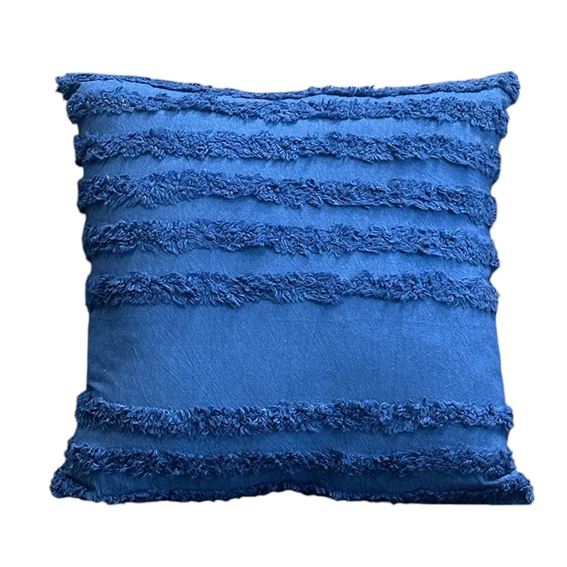 Thea Stripe Tufted Cushion Cover (Blue) - Set Of Two media 5