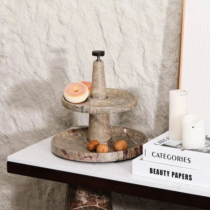 Rustica Serve Marble Platter - Coffee media 5