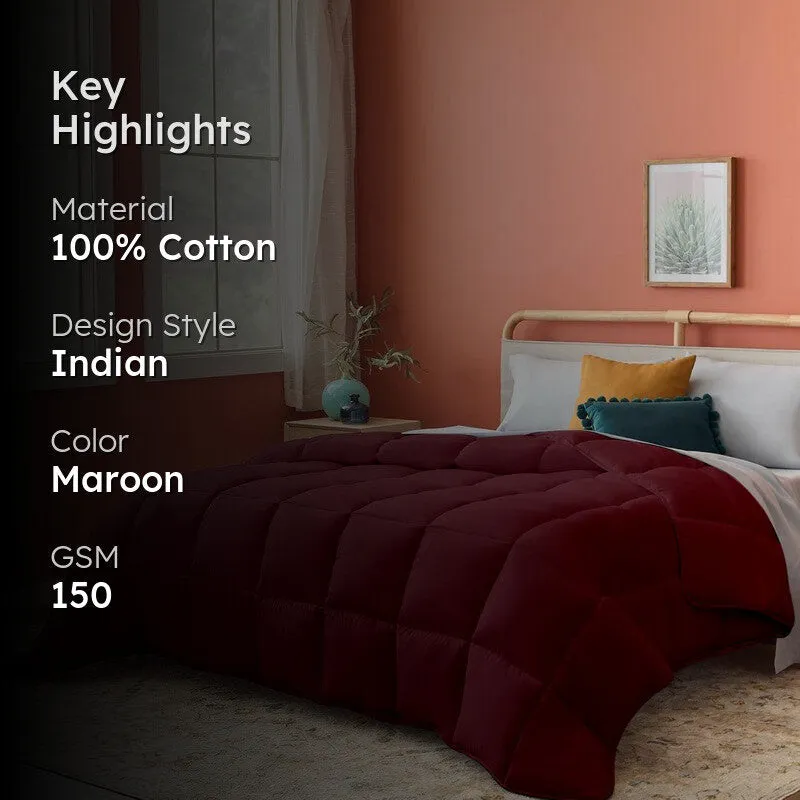 Aubriel Solid Comforter (Maroon) 150 GSM media 2