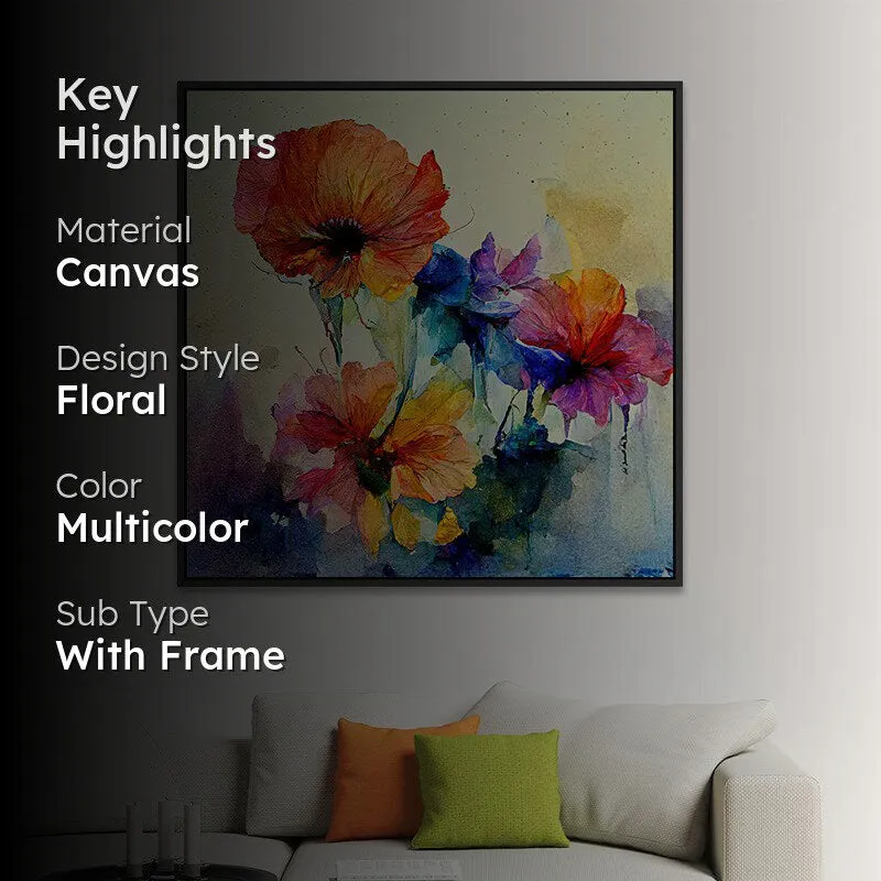 Blooming Flowers Abstract Canvas Wall Painting media 2