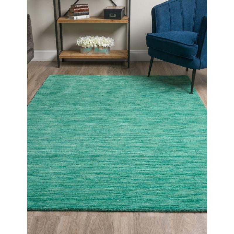 Aylin Hand Woven Wool Rug - Cobalt Green media 3