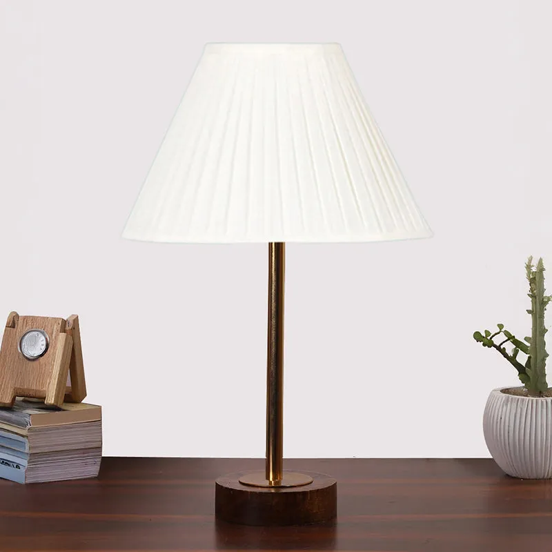 Pleatra Rodin Wooden Table Lamp - White,Gold,Brown media 3