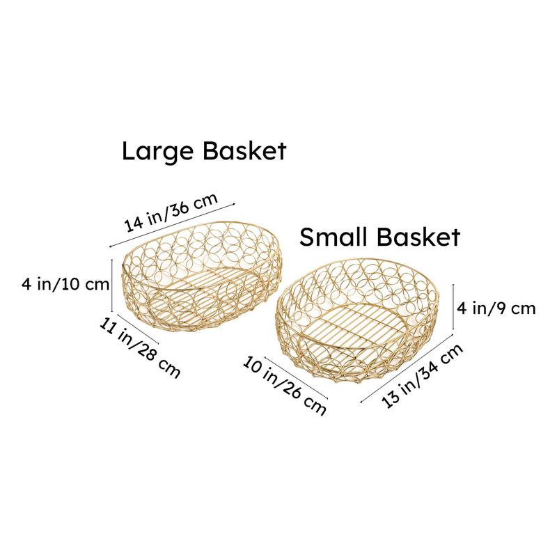 Lusia Fruit Basket (Gold) - Set Of Two media 6