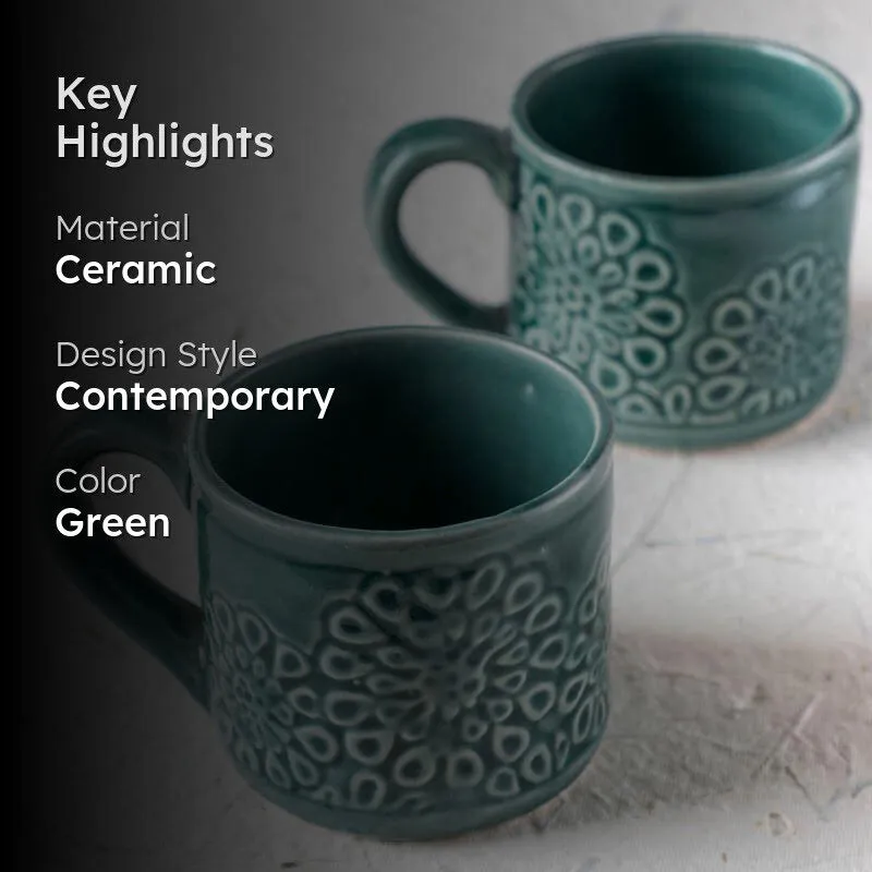 Dili Ceramic Coffee Mug (250 mL Each) - Set of Two media 2