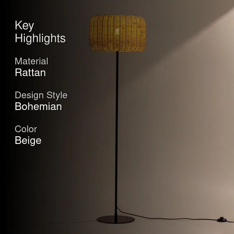 Fig Living Bird's Nest - Rattan Floor Lamp media 2