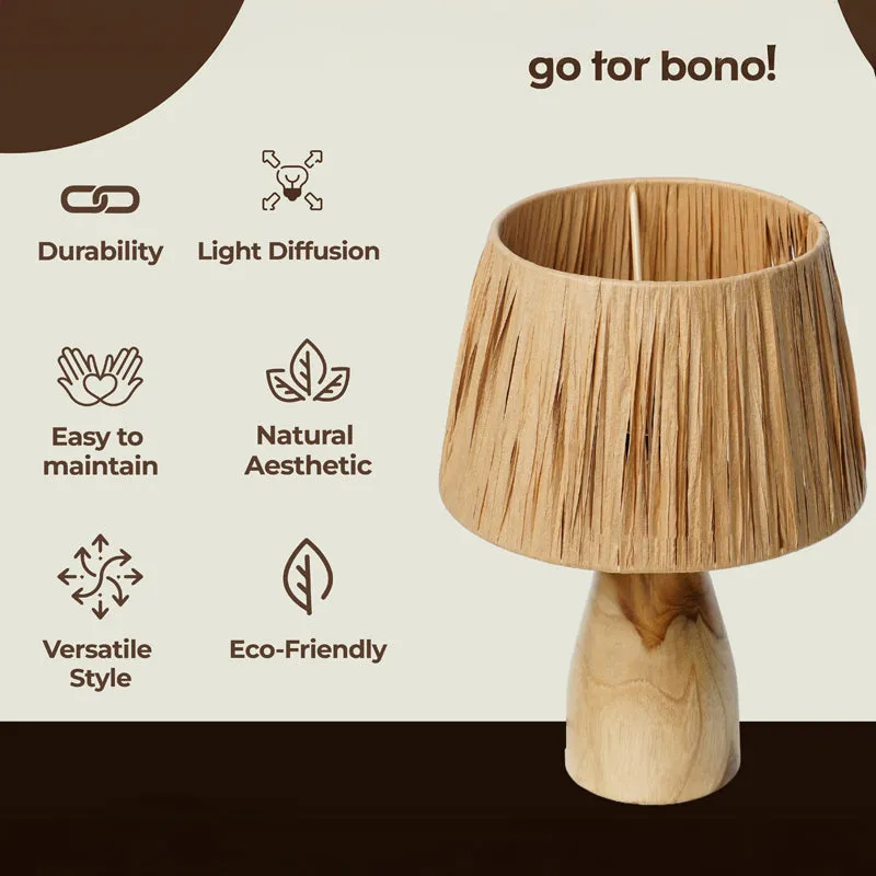 RaffLit Rattan Mango Wood Table Lamp - Beige media 5