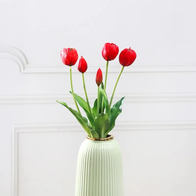 Tulip Artificial Flower Bunch - Red media 3
