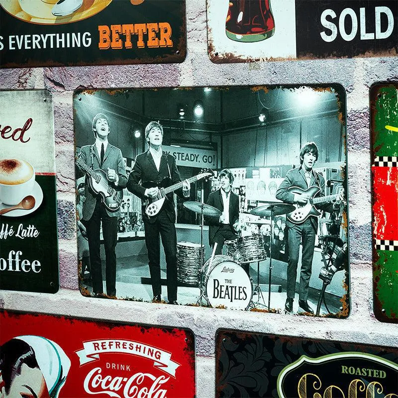The Beatles On Stage Retro Metal Wall Accent media 1