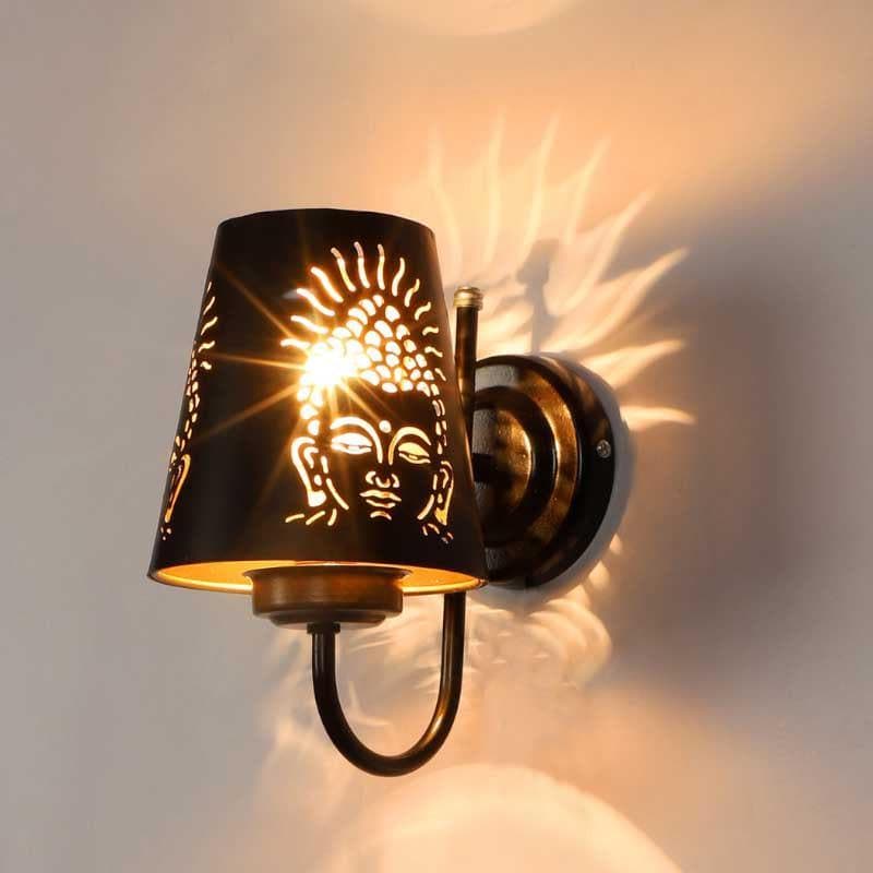 Moksh Etched Metal Black Wall Lamp media 3