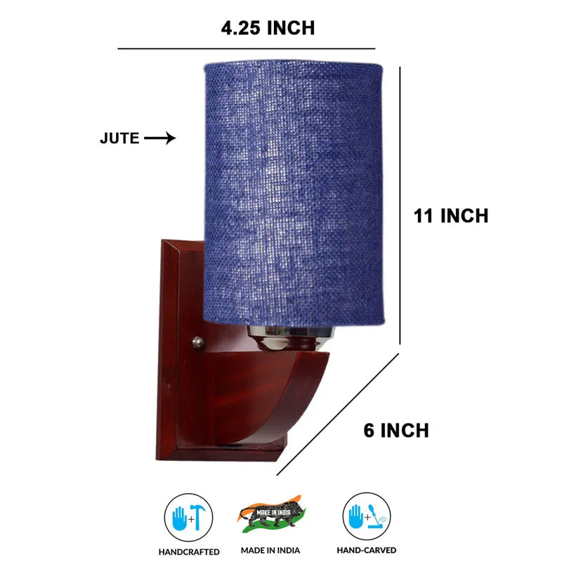 Sunburned Cylindrical Wooden Wall Lamp media 7