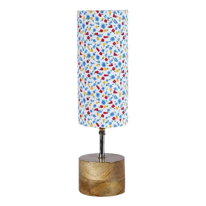 Dainty Floral Rustic Fabric Table Lamp - Multicolor media 4