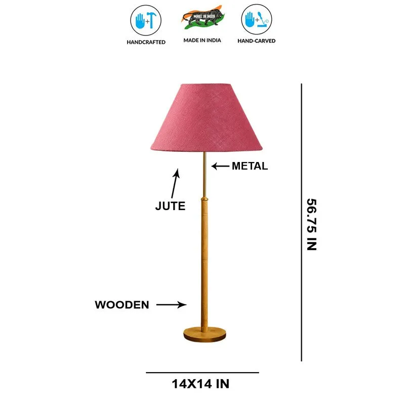 Earth Tone Wooden Floor Lamp - Pink media 7