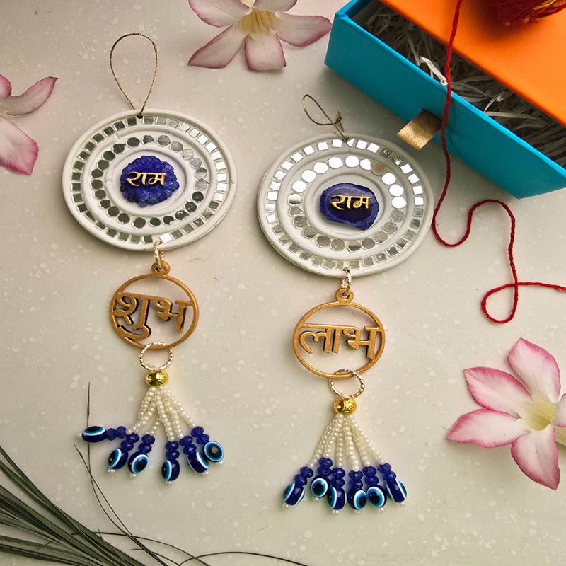 Agate Ram Latkan (Blue) - Set Of Two