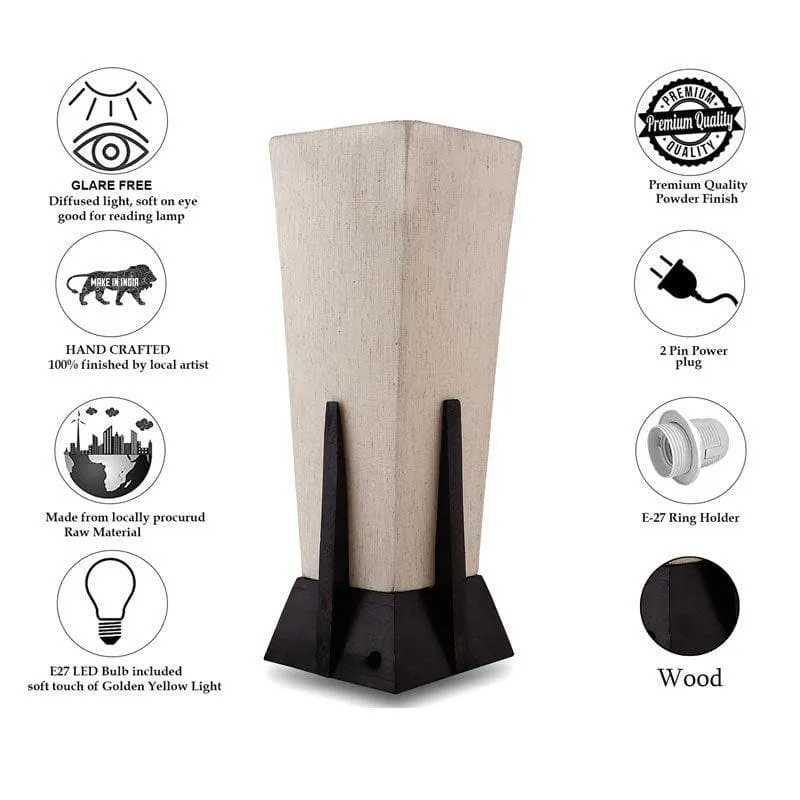 Retro Radiance Fabric Table Lamp - Black,Beige media 6