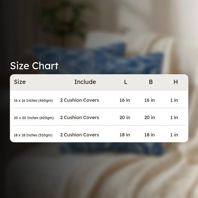 PetalReverie Cushion Cover (Blue) - Set Of Two media 8