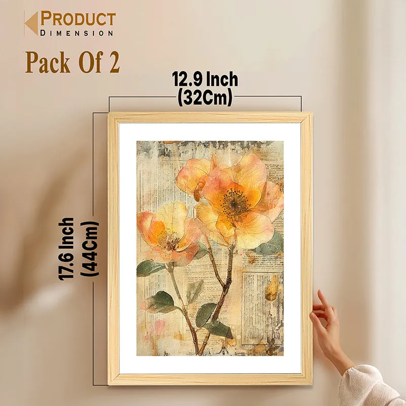 Brushed Flora Wall Art With Frame - Set Of Two media 11
