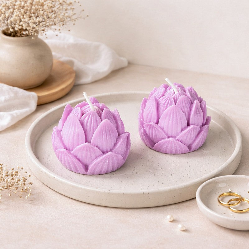 Lilac FloraForm Soy Wax Candle - Set Of Two