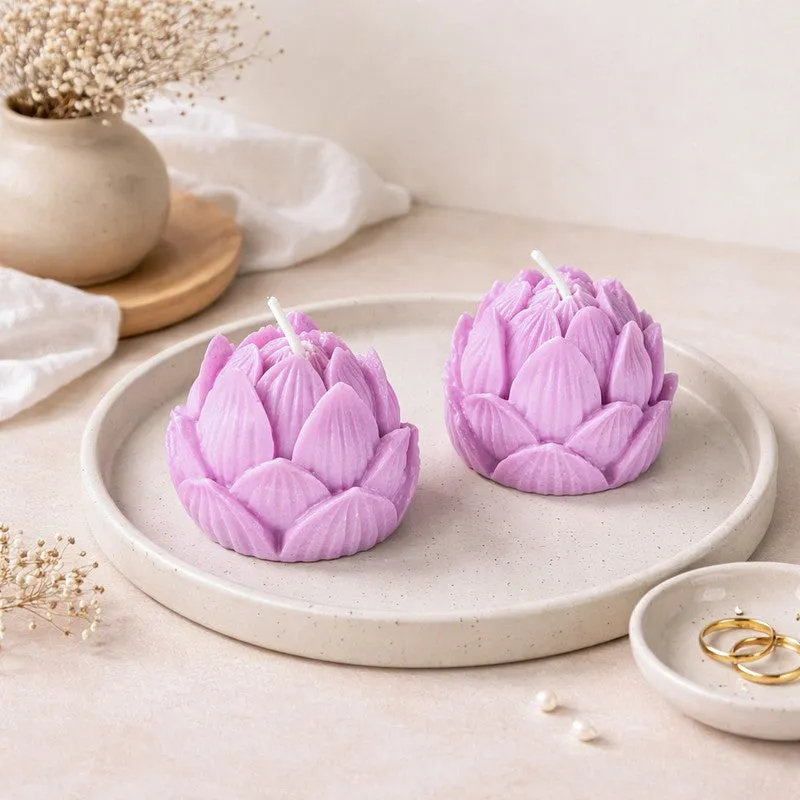 Lilac FloraForm Soy Wax Candle - Set Of Two media 1