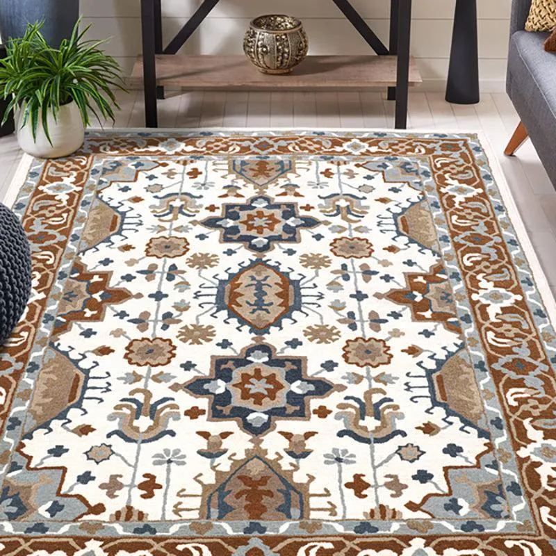Nausicaa Ethnic Wool & Nylon Carpet - Brown & Ivory media 8